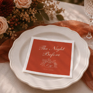 Terracotta The Night Before Rehearsal Dinner Napkins