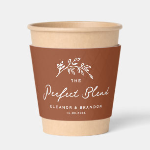 Terracotta The Perfect Blend Foliage Boho Wedding Coffee Cup Sleeve