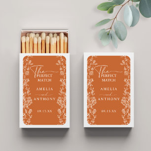Terracotta The Perfect Match Wedding Matchboxes