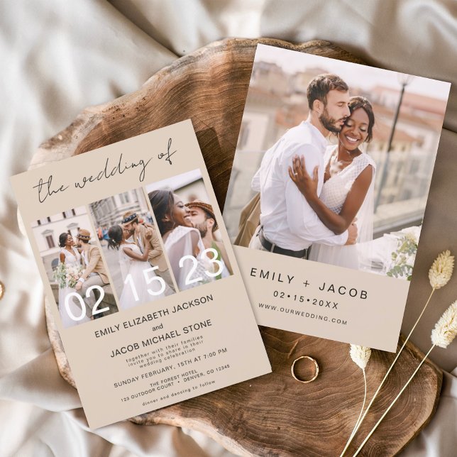 Terracotta The Wedding of Minimalist Photo Collage Invitation (Creator Uploaded)