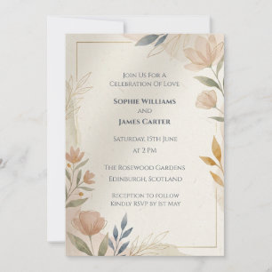 Terracotta Thistle Scottish Wedding Invitation