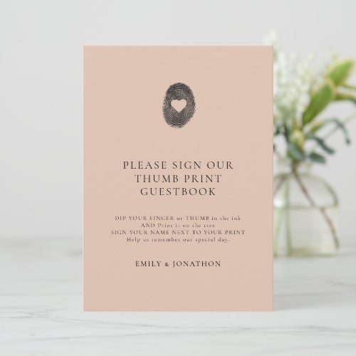 Terracotta Thumbprint Guestbook sign card