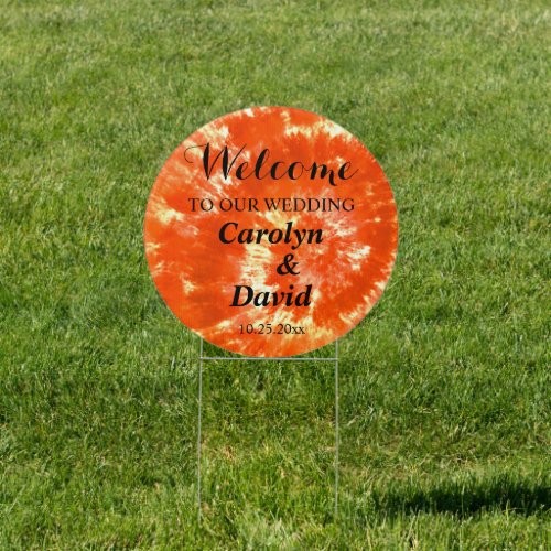  Terracotta Tie Dye Welcome Wedding Sign