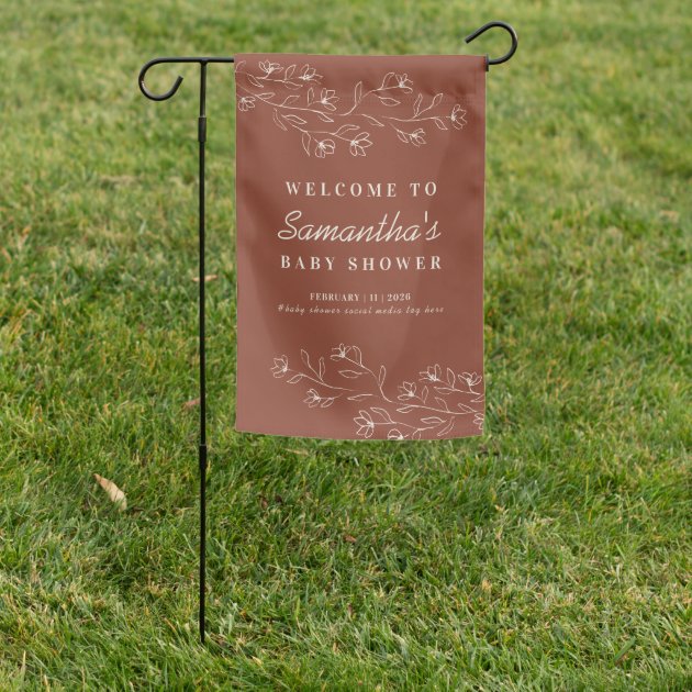 Terracotta Tiny Floral Flower baby shower Garden Flag