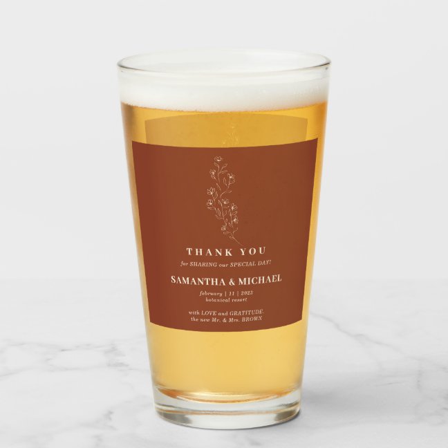 Terracotta Tiny flower Modern Simple Wedding Glass
