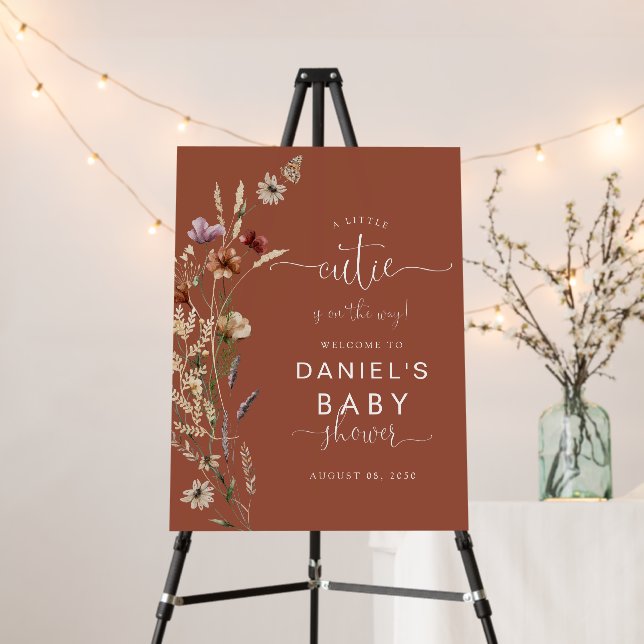 Terracotta Tiny Wildflower Baby Shower Foam Boards (In Situ (Stand))