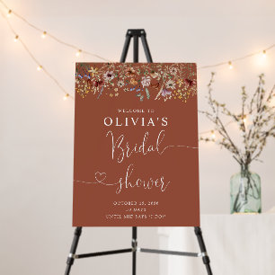 Terracotta Tiny Wildflower Bridal Shower Foam Board