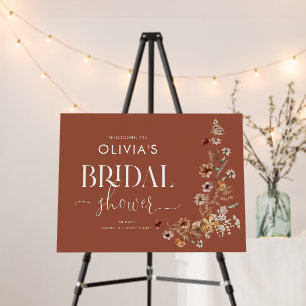 Terracotta Tiny Wildflower Bridal Shower Foam Board