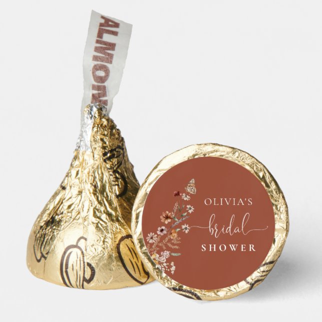 Terracotta Tiny Wildflower Bridal Shower  Hershey®'s Kisses® (Front)