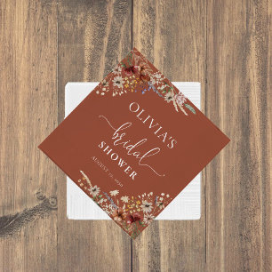 Terracotta Tiny Wildflower Bridal Shower Napkins