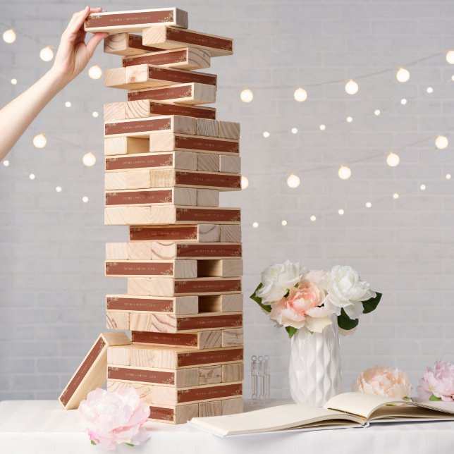 Terracotta Tiny Wildflower Bridal Shower Topple Tower (Wedding)