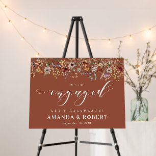 Terracotta Tiny Wildflower Engagement Party  Foam Board