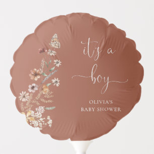 Terracotta Tiny Wildflower It's A Boy Balloon