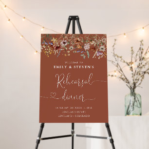 Terracotta Tiny Wildflower Rehearsal Dinner Foam Board