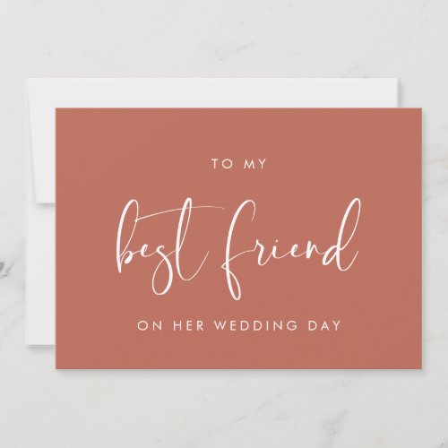 Terracotta To my best friend on her wedding day Invitation