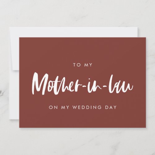 Terracotta To my mother_in_law wedding day card