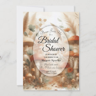 Terracotta Toadstool Woodland Magic Bridal Shower Invitation