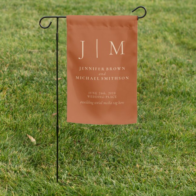 Terracotta Trend Modern Classic Simple Wedding Garden Flag