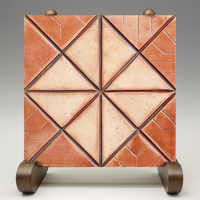 Terracotta Triangles Rustic Wall Accent Ceramic Tile (Creator Uploaded)