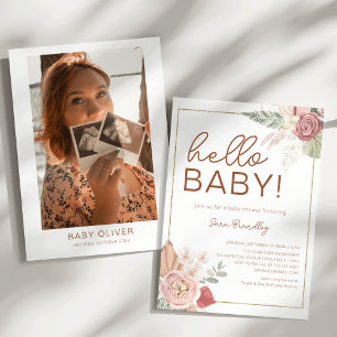 Terracotta Tropical Dried Watercolor Baby Shower  Invitation