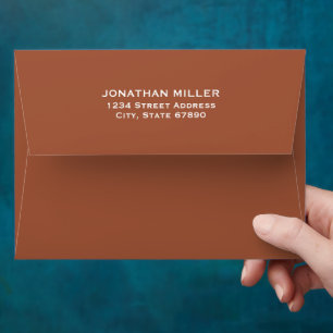 Terracotta Typography Back Flap Return Address Envelope