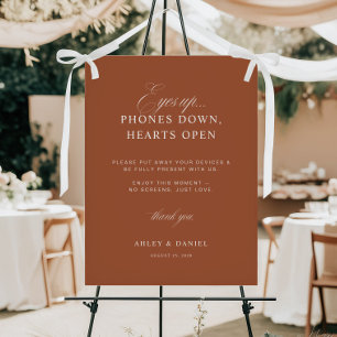 Terracotta Unplugged Wedding Ceremony Sign