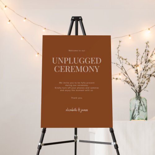 Terracotta Unplugged Wedding Ceremony Welcome Sign