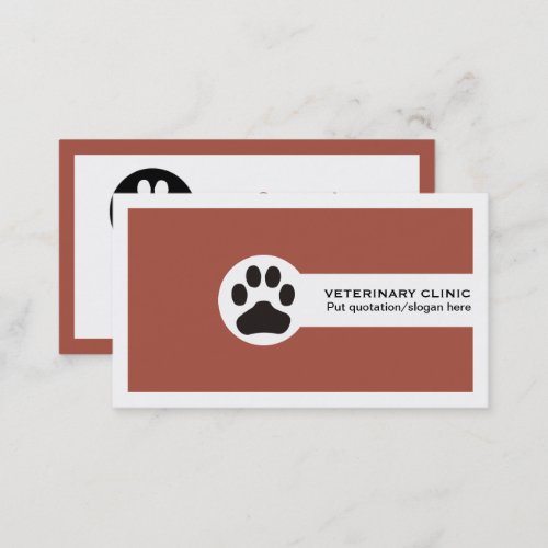 Terracotta VetVeterinary Clinic minimalist Business Card