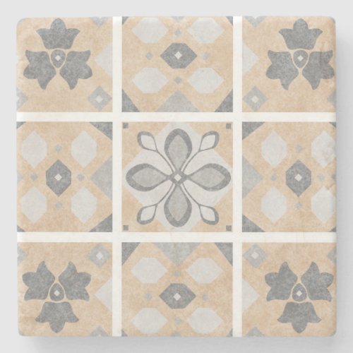 Terracotta Vintage Tiles Design Stone Coaster