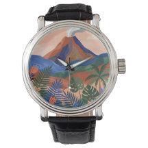 Terracotta Volcano Watch – Cobalt Accent