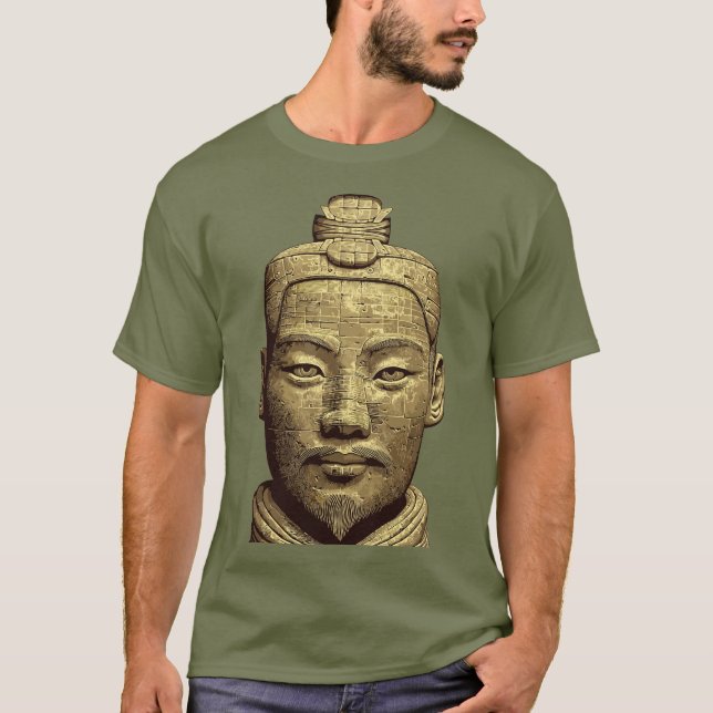 Terracotta Warrior - Ancient Gold Art T-Shirt (Front)