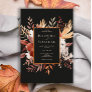 Terracotta Watercolor Black Fall Floral Wedding  Invitation