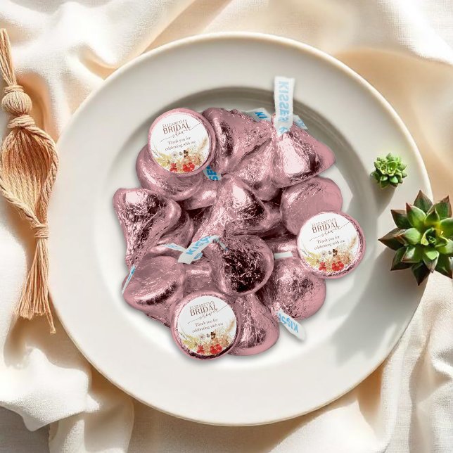 Terracotta Watercolor Boho Floral Bridal Shower Hershey®'s Kisses® (Creator Uploaded)