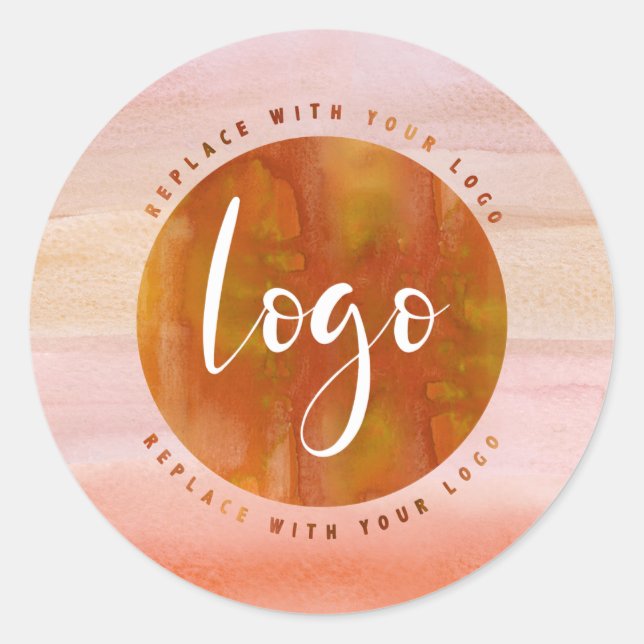 Terracotta Watercolor  Classic Round Sticker (Front)