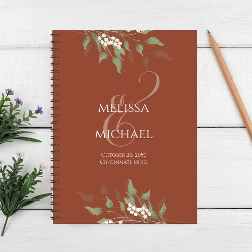 Terracotta Watercolor Floral Calligraphy Ampersand Planner