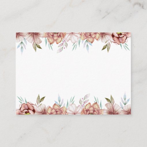 Terracotta watercolor flowers wedding details enclosure card | Zazzle