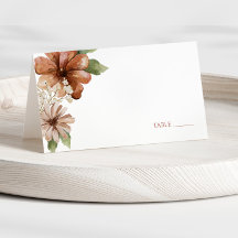 Terracotta Watercolor Flowers Wedding