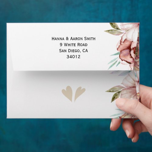 Terracotta watercolor garland fall wedding envelope