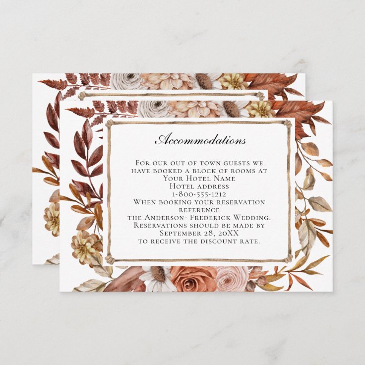 Terracotta Wedding Enclosure Card Zazzle