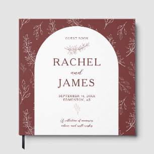 Terracotta Wedding Boho Botanical Personalized Guest Book