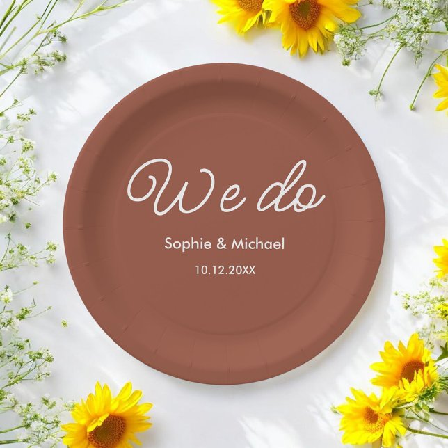 Terracotta Wedding Burnt Orange We Do  Paper Plates (Creator Uploaded)