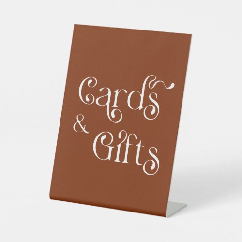 Terracotta Wedding Cards and Gifts  Pedestal Sign