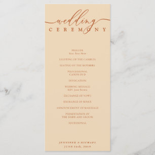 Terracotta Wedding Ceremony Plan Program