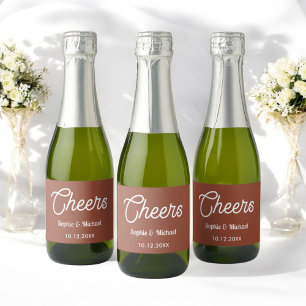 Terracotta Wedding Cheers Sparkling Wine Label