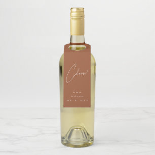 Terracotta Wedding Cheers To The New MR & MRS Bott Bottle Hanger Tag