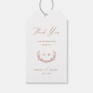 Terracotta Wedding Day Thank you Favor Gift Tag