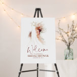 Terracotta Wedding Dress Bridal Shower Welcome Foam Board<br><div class="desc">Terracotta flowers and wedding gown bridal shower welcome sign</div>