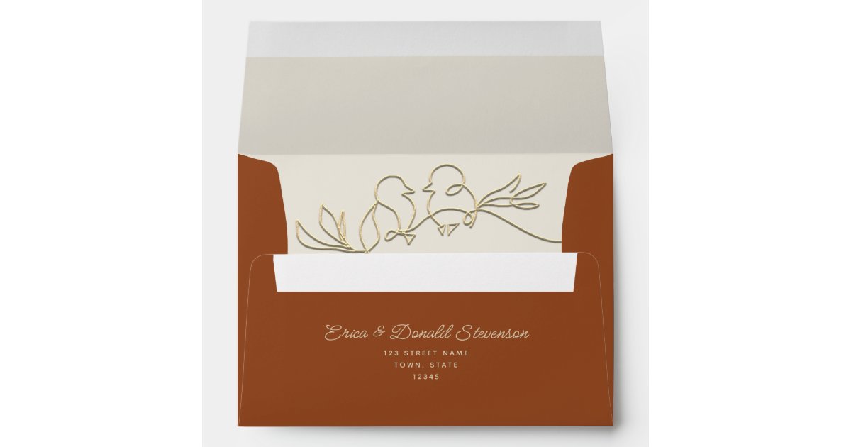 Boho Terracotta Modern A7 5x7 Wedding Invitation  Wedding invitation  envelopes, Wedding envelopes design, Wedding invitations