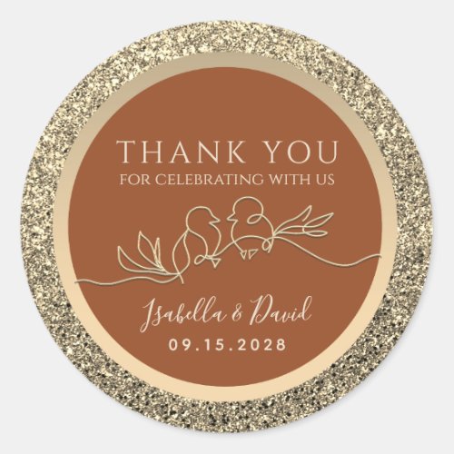 Terracotta Wedding Favor Classic Round Sticker