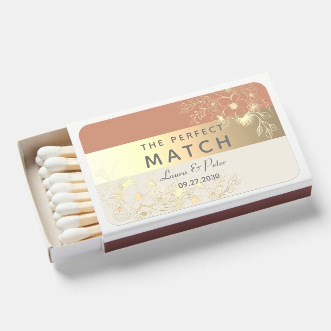 Terracotta Wedding Favor Matchboxes (Front Open)